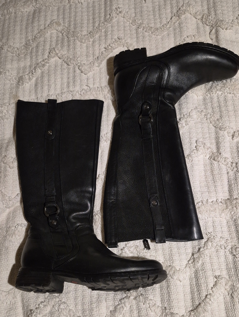 Blondo AquaProtect Black Leather Tall Boots 6.5M